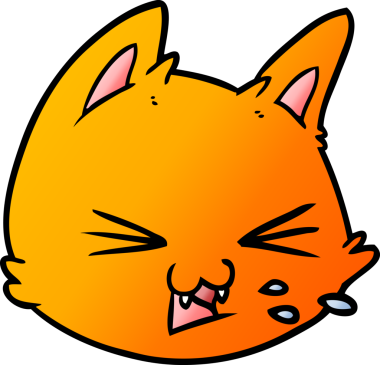 Bir insan tarafından çizilmiş kedi suratı.