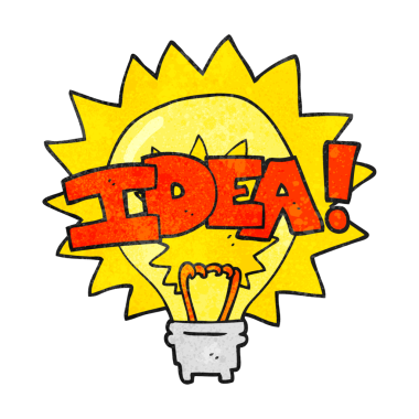 Bir insan tarafından çizilmiş serbest dokulu çizgi film fikri ampul sembolü