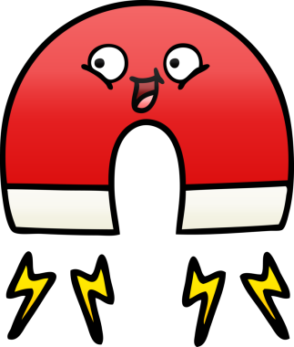 Bir insan tarafından çizilmiş bir mıknatısın gölgelenmiş gradyanı