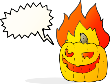 Bir insan tarafından çizilmiş serbest konuşma balkabağı karikatürü Cadılar Bayramı balkabağı