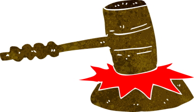 Bir insan tarafından çizilen tokmak darbesi.