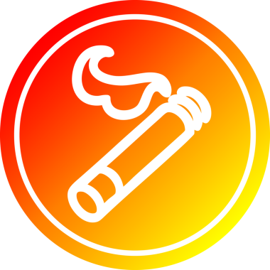 Bir insan tarafından çizilmiş sıcak eğimli sigara dairesel simgesi