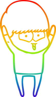 gökkuşağı gradyan çizgi çizimi bir insan tarafından çizilmiş mutlu bir çocuk