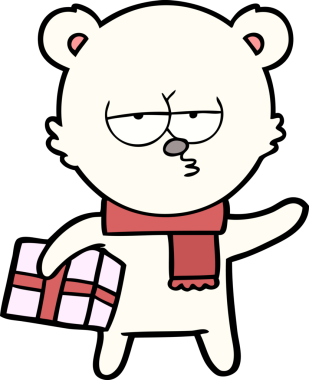 Bir insan tarafından çizilmiş kutup ayısı karikatürü.