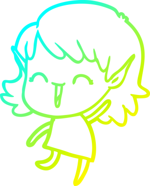 Bir insan tarafından çizilmiş soğuk gradyan çizgi çizimi.