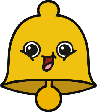 Bir insan tarafından çizilmiş sevimli bir çan karikatürü.