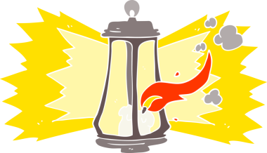 Bir insan tarafından çizilmiş ürkütücü fenerin düz renk çizimi