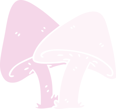 Bir insan tarafından çizilmiş tuhaf mantarlar.