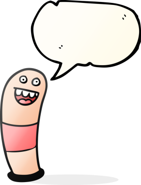 Bir insan tarafından çizilmiş serbest konuşma balonu karikatür solucanı.