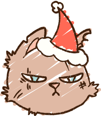 Bir insan tarafından çizilen Noel Kedisi Tebeşiri