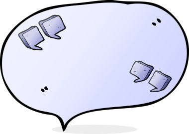 Bir insan tarafından çizilmiş serbest konuşma baloncuğu tırnak işaretleri