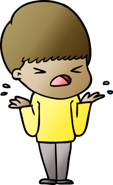 Çizgi film bir insan tarafından çizilmiş stresli adam