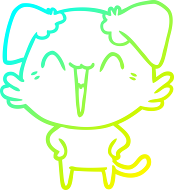 Bir insan tarafından çizilmiş küçük mutlu bir köpek çizgi filmi.