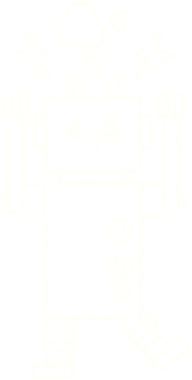 Bir insan tarafından çizilen Robot Panik Tebeşiri