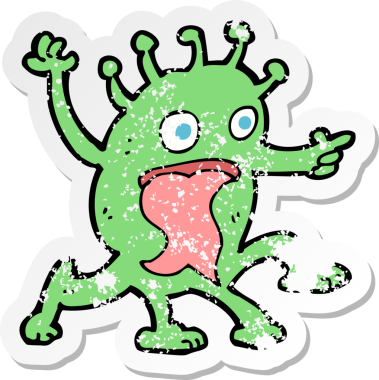 Bir insan tarafından çizilmiş garip bir çizgi filmin gerilimli yapıştırması.