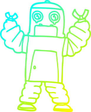 Bir insan tarafından çizilmiş soğuk gradyan robot çizimi