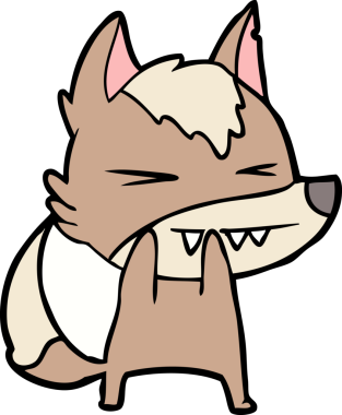 Bir insan tarafından çizilmiş kızgın kurt çizgi filmi.