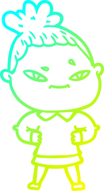 Bir insan tarafından çizilmiş bir karikatür kadın çizimi.