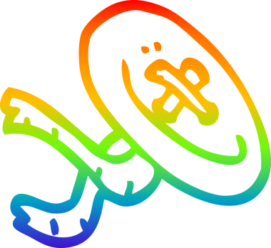 gökkuşağı gradyan çizgi çizimi bir insan tarafından çizilmiş eski bir düğme