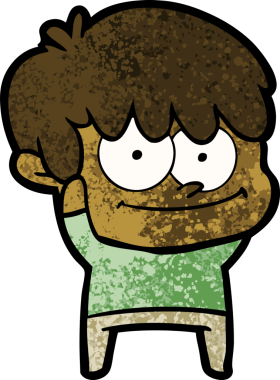 Bir insan tarafından çizilmiş mutlu çizgi film adamı.