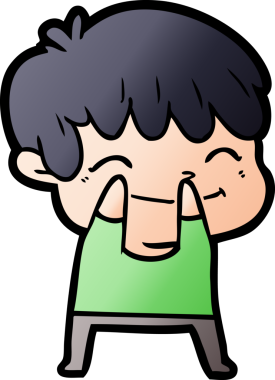 Bir insan tarafından çizilmiş mutlu çocuk çizgi filmi.