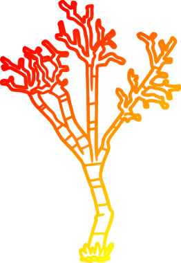 Bir insan tarafından çizilmiş bir kış ağacının sıcak çizgi çizimi