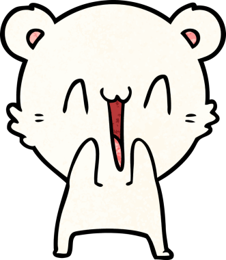 Bir insan tarafından çizilmiş mutlu kutup ayısı karikatürü