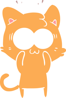 Bir insan tarafından çizilmiş düz renkli çizgi film.