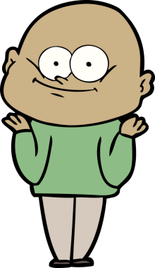 Bir insan tarafından çizilmiş kel bir adam.