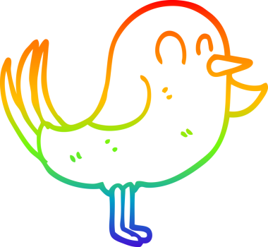 gökkuşağı gradyan çizimi bir insan tarafından çizilmiş çizgi bir kuş