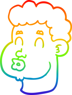 gökkuşağı gradyan çizgi çizimi bir insan tarafından çizilmiş bir erkek yüzü