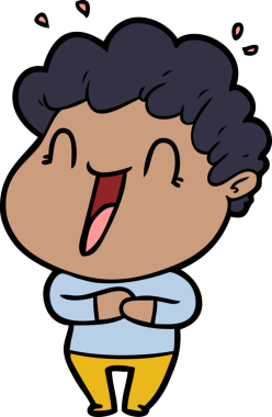 Bir insan tarafından çizilmiş mutlu bir adam.