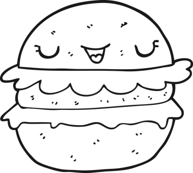 Bir insan tarafından çizilmiş çizgi film burgeri.