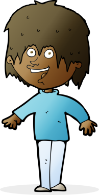 Bir insan tarafından çizilmiş heyecanlı bir çizgi film.