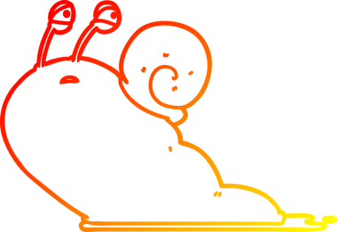 Bir insan tarafından çizilmiş karikatür sümüklü böceğinin sıcak çizgi çizimi