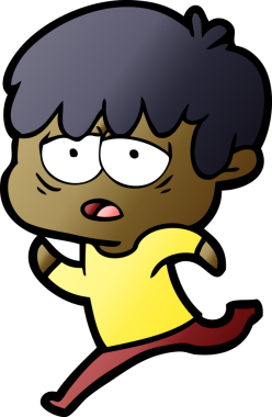 Bir insan tarafından çizilmiş bitkin çocuk çizgi filmi.