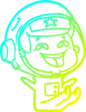 Bir insan tarafından çizilmiş gülen astronotun soğuk gradyan çizimi