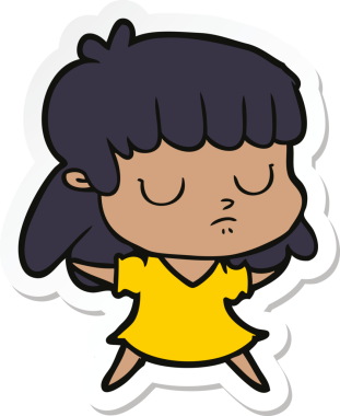 Bir insan tarafından çizilmiş ilgisiz bir karikatür çıkartması.