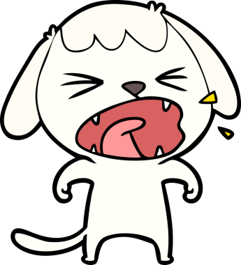 Bir insan tarafından çizilmiş şirin bir çizgi film köpeği.