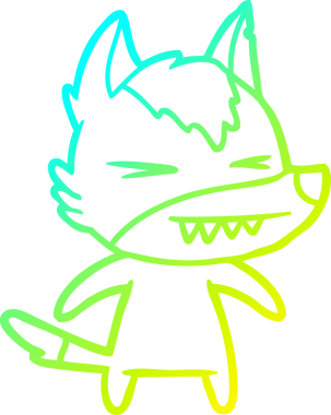 Bir insan tarafından çizilmiş kızgın bir kurt çizgi filmi.