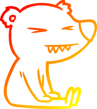 Bir insan tarafından çizilmiş kızgın bir kutup ayısının sıcak çizgi çizimi