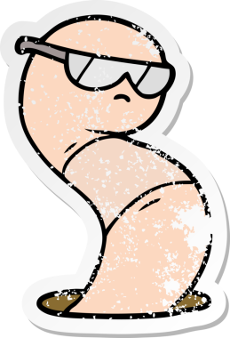 Bir insan tarafından çizilmiş havalı solucanın sıkıntılı çıkartması.