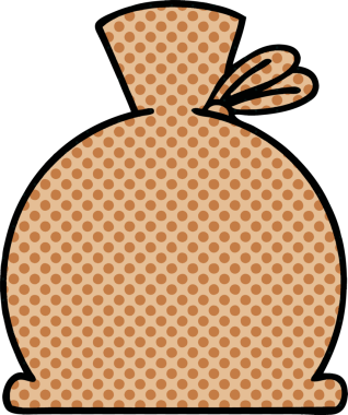 bir insan tarafından çizilmiş bir çantanın çizgi romanı.