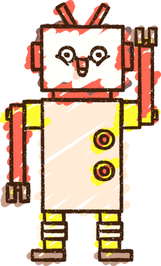 Bir insan tarafından çizilen robot tebeşiri.