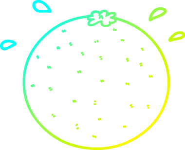 Bir insan tarafından çizilmiş soğuk gradyan portakal çizgi çizimi