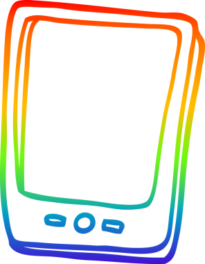 gökkuşağı gradyan çizgi çizimi bir insan tarafından çizilmiş modern bir mobil