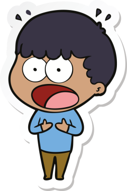 Bir insan tarafından çizilmiş bir karikatür çıkartması.