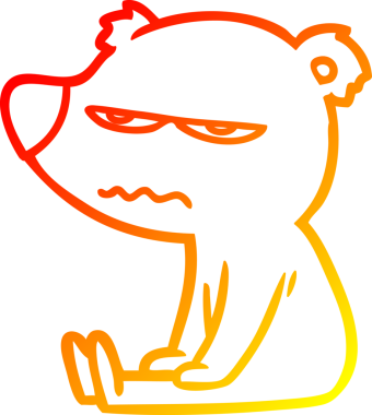 Bir insan tarafından çizilmiş kızgın ayı karikatürünü çiziyorum.