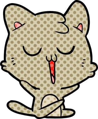 Bir insan tarafından çizilmiş çizgi film kedisi.