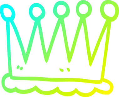 Bir insan tarafından çizilmiş karikatür taç sembolünün soğuk gradyan çizimi